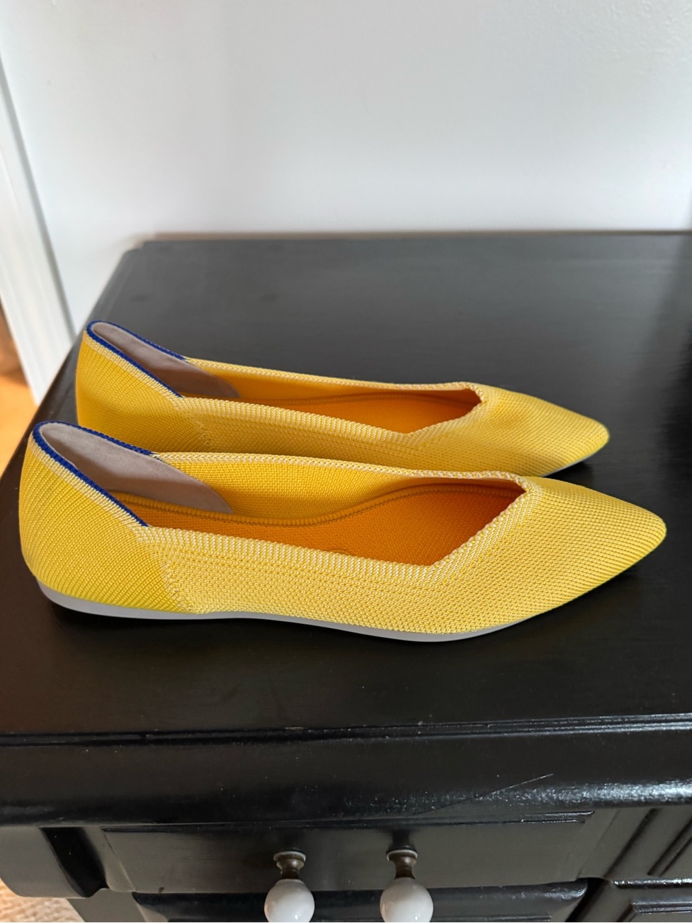 Rothy’s Yellow Women's Pointed Toe Knit Flats